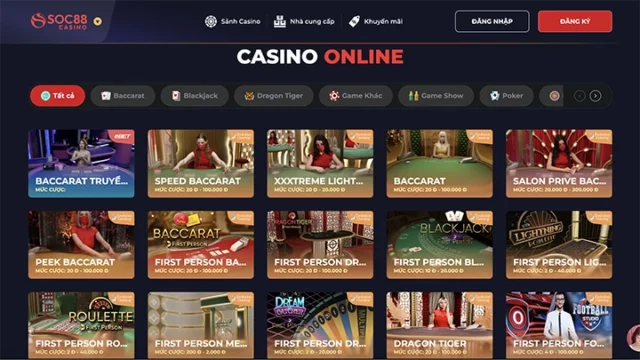 Top game casino tại Soc88